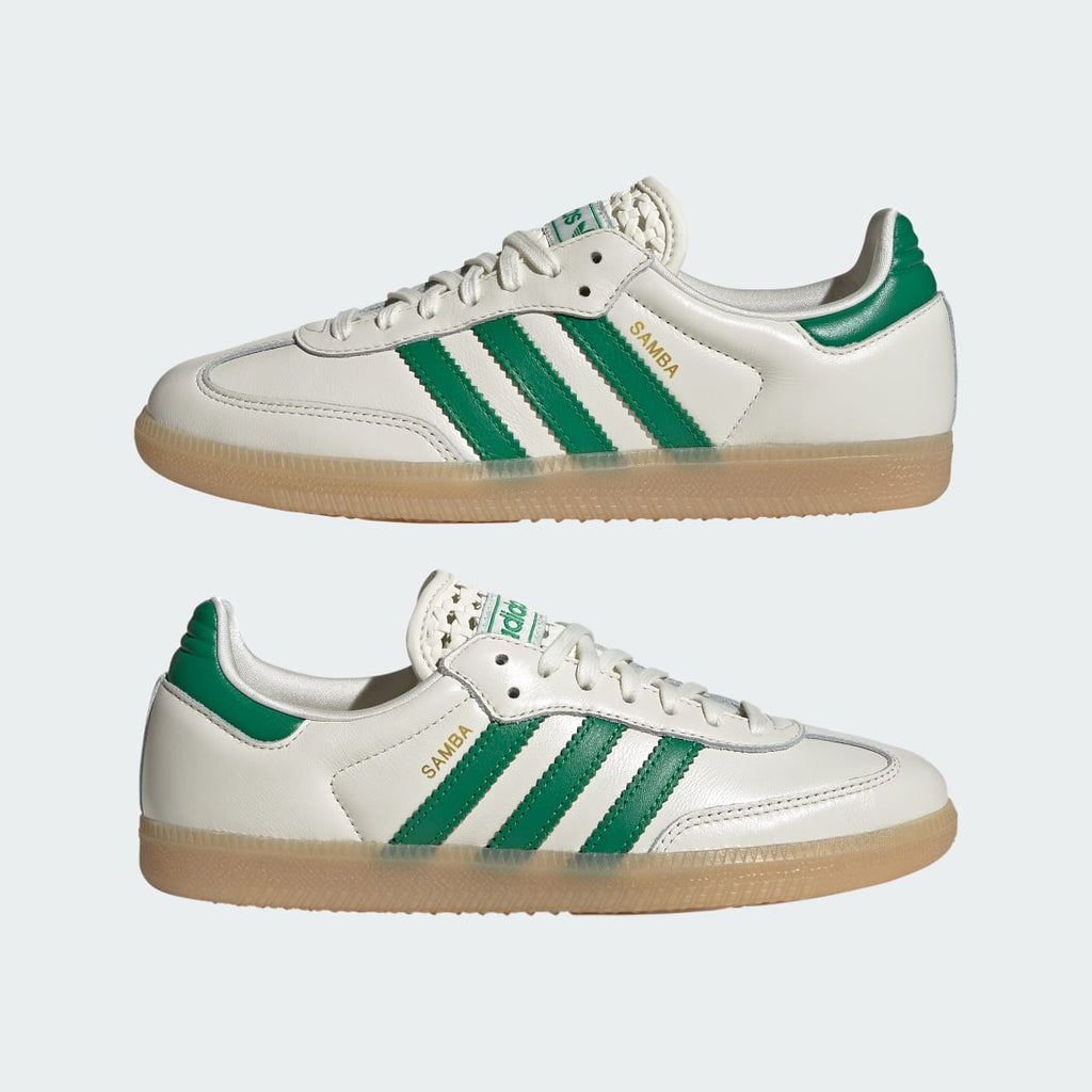 Adidas Women's SAMBA OG SHOES - Off White / Green / Gold Metallic - Image 8