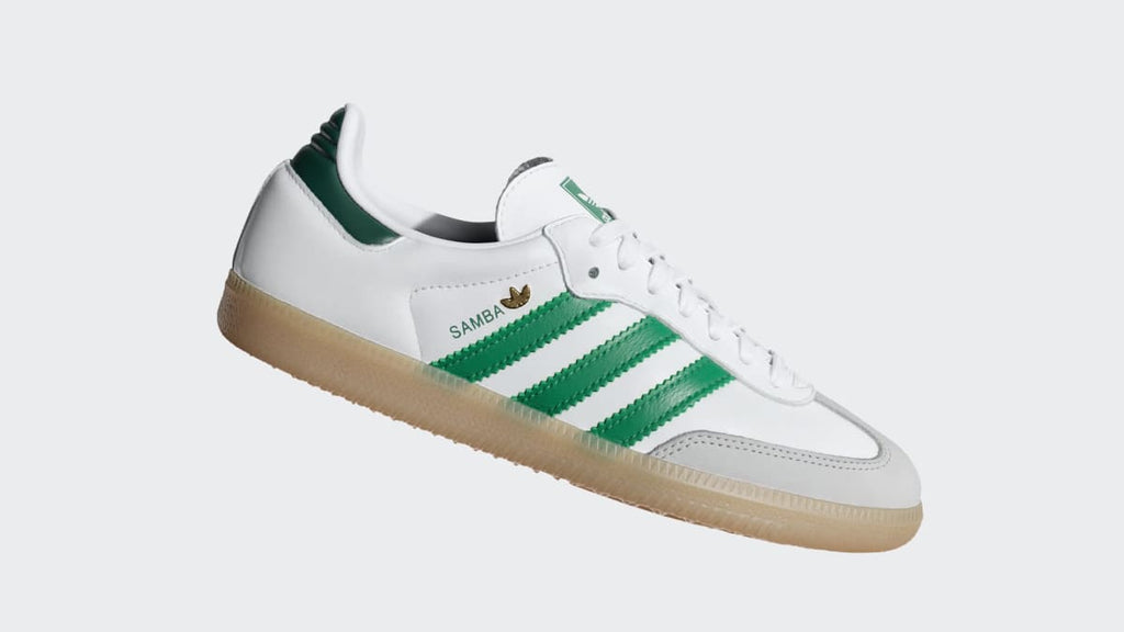 Adidas Women's SAMBA OG SHOES - Cloud White / Bold Green / Collegiate Green - Image 2
