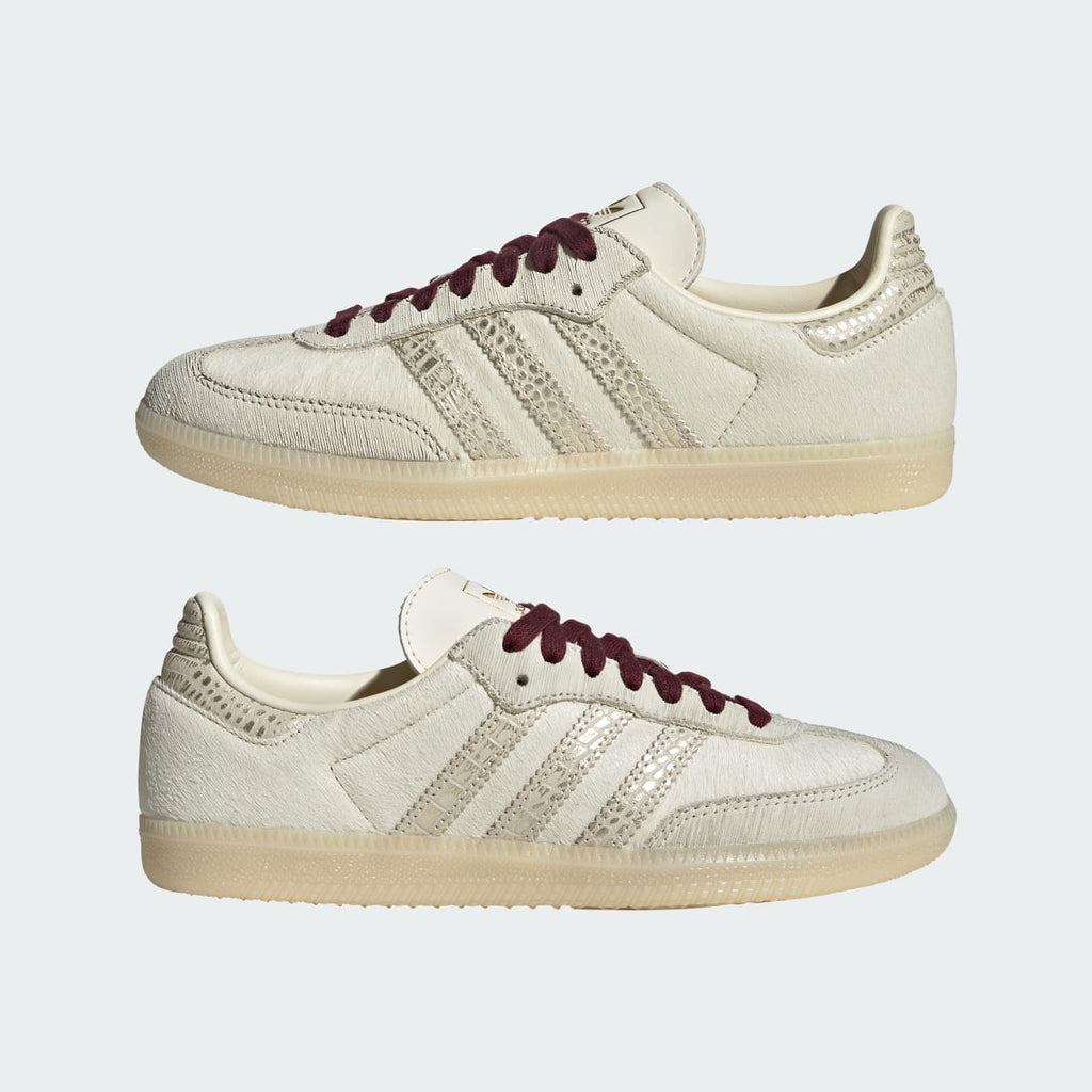 Adidas Women's SAMBA OG SHOES - Cream White / Cream White / Maroon - Image 7