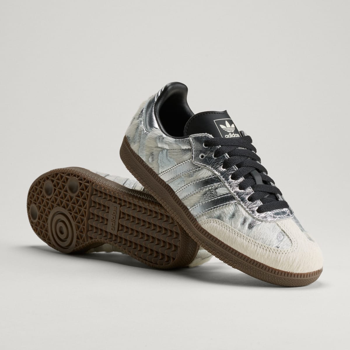 Adidas Women's SAMBA OG SHOES - Cream White / Silver Metallic / Core Black - Image 1