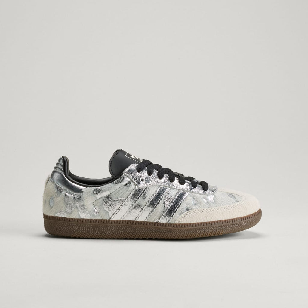 Adidas Women's SAMBA OG SHOES - Cream White / Silver Metallic / Core Black - Image 3