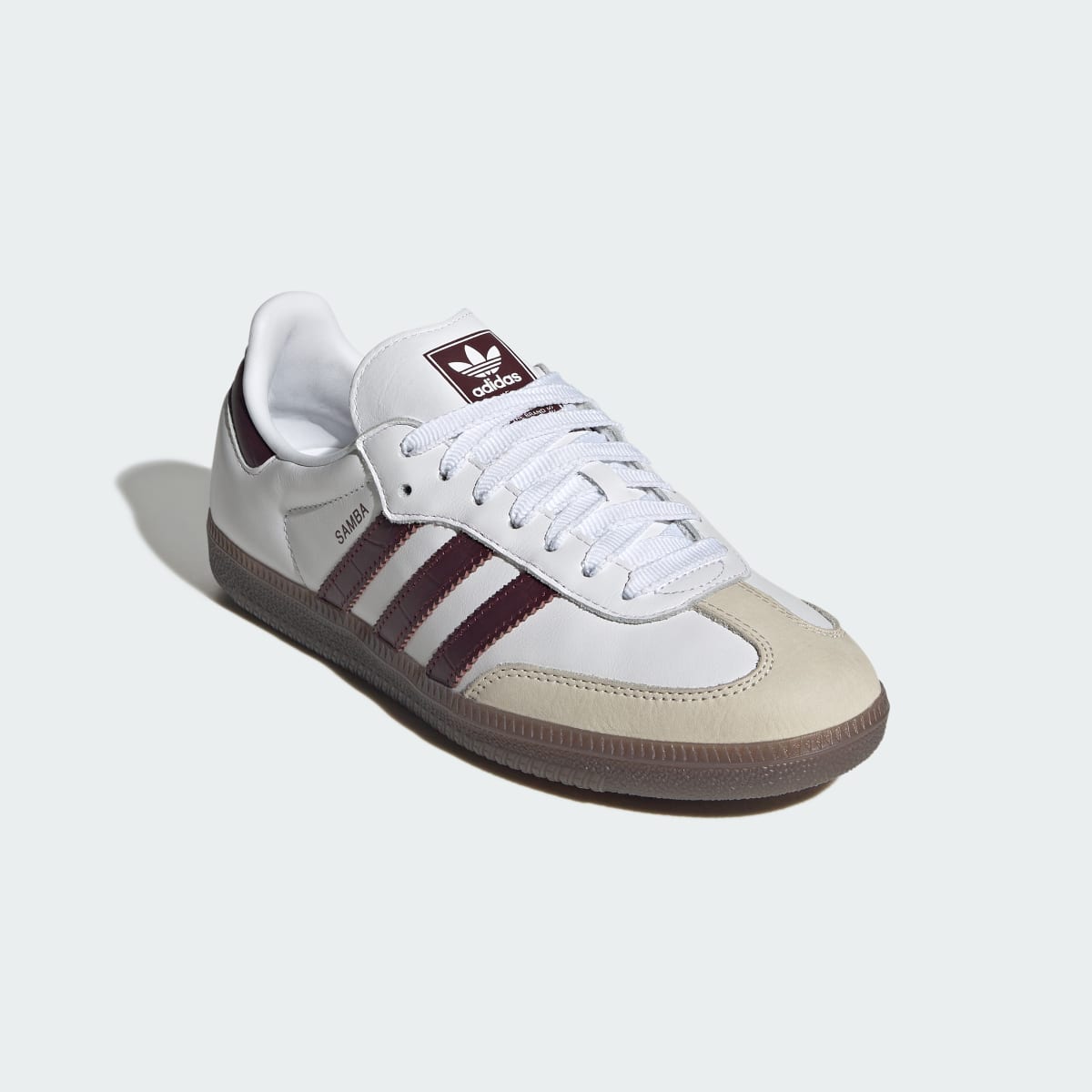 Adidas Women's SAMBA OG SHOES - Cloud White / Maroon / Gum - Image 4