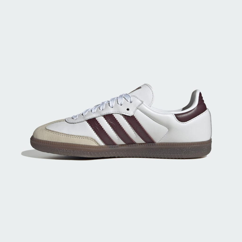 Adidas Women's SAMBA OG SHOES - Cloud White / Maroon / Gum - Image 6
