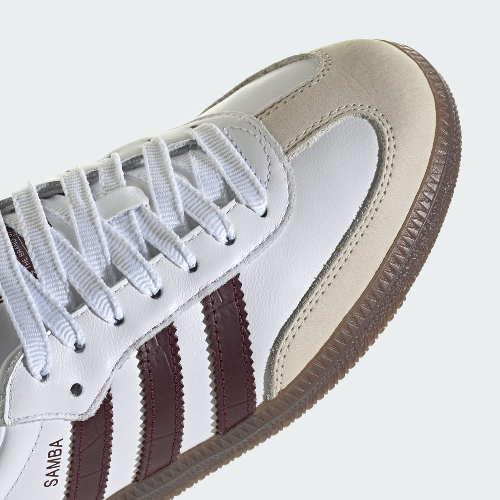 Adidas Women's SAMBA OG SHOES - Cloud White / Maroon / Gum - Image 8
