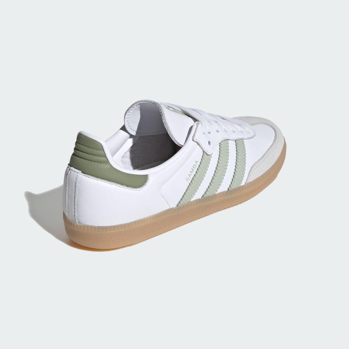 Adidas Women's SAMBA OG SHOES - Cloud White / Halo Green / Tent Green - Image 5