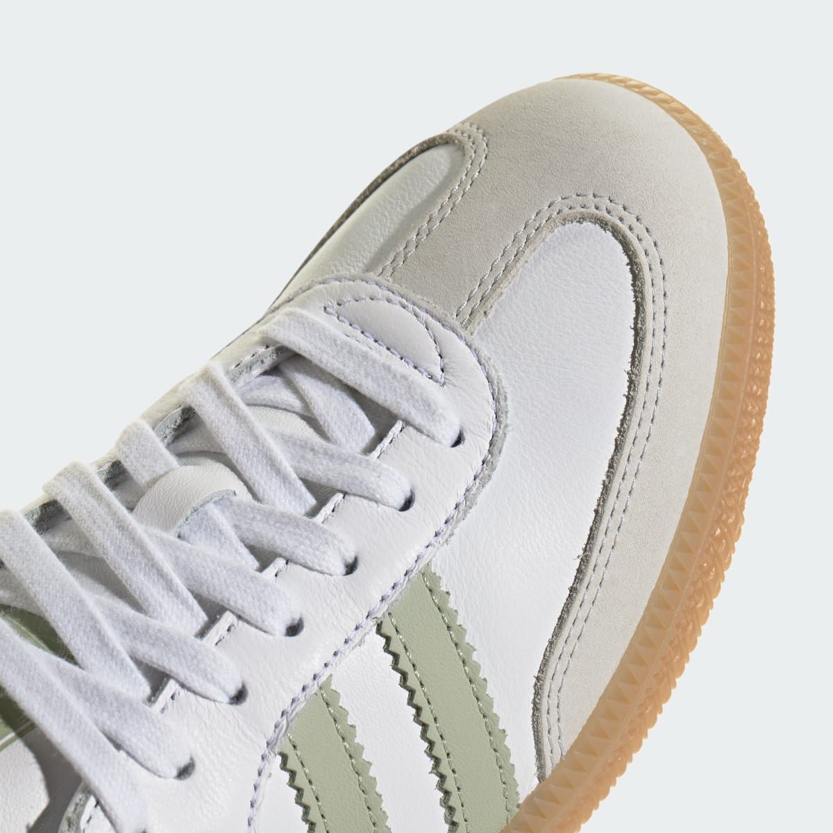 Adidas Women's SAMBA OG SHOES - Cloud White / Halo Green / Tent Green - Image 8