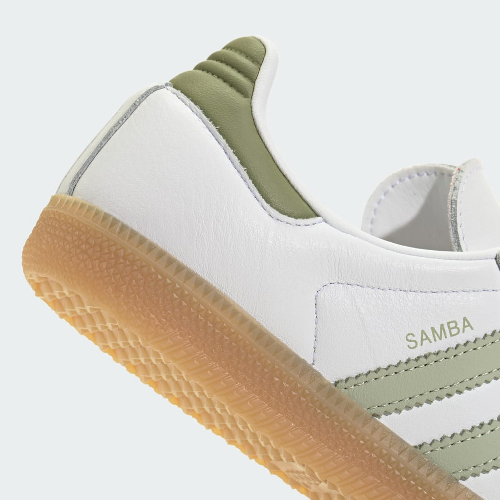 Adidas Women's SAMBA OG SHOES - Cloud White / Halo Green / Tent Green - Image 9