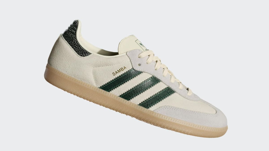 Adidas Women's SAMBA OG SHOES - Cream White / Collegiate Green / Magic Beige - Image 2