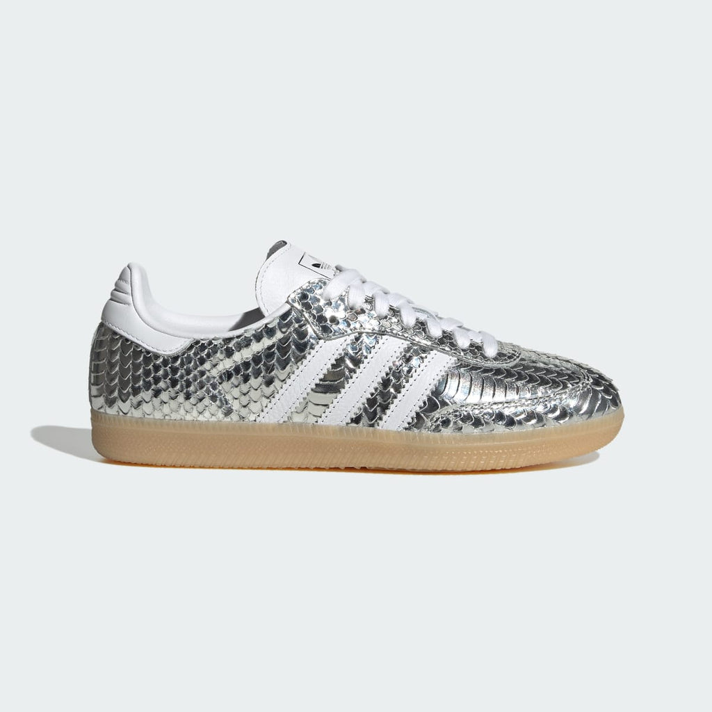 Adidas Women's SAMBA SHOES - Silver Metallic / Cloud White / Gum - Image 1