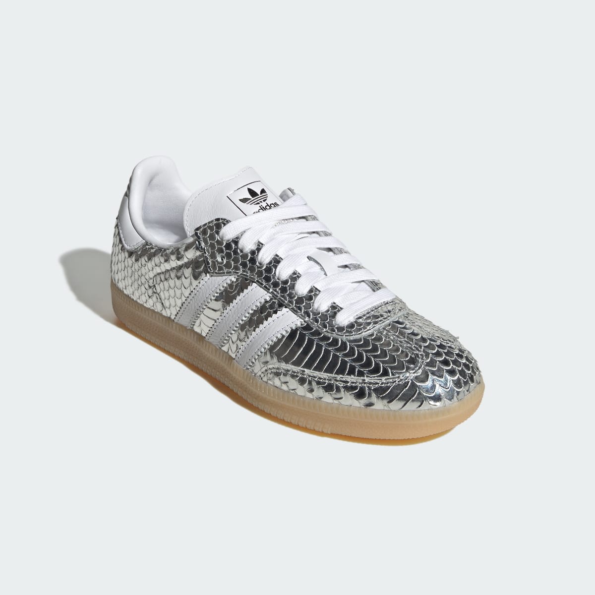 Adidas Women's SAMBA SHOES - Silver Metallic / Cloud White / Gum - Image 4