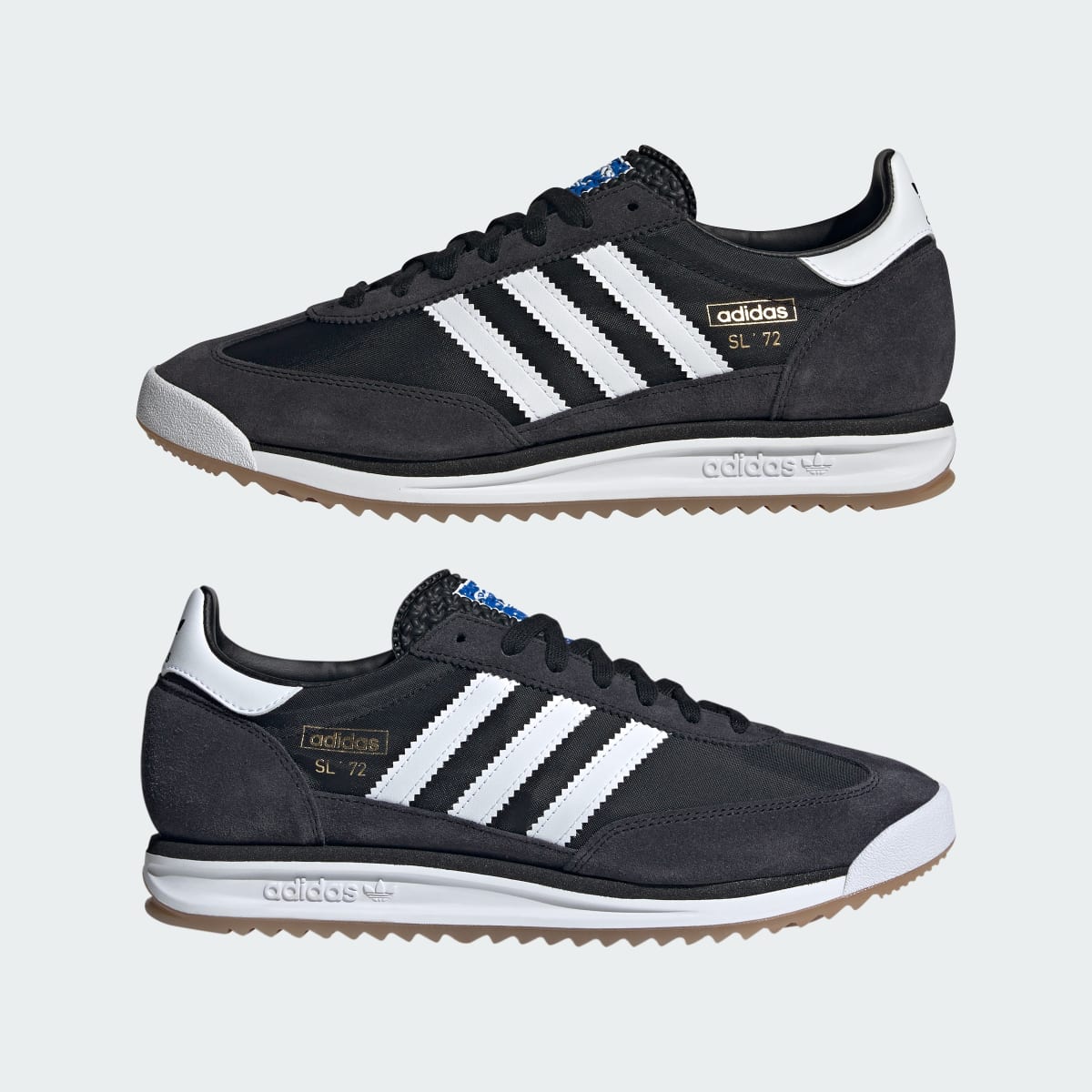 Adidas Women's SL 72 RS Shoes - Core Black / Cloud White / Blue - Image 8