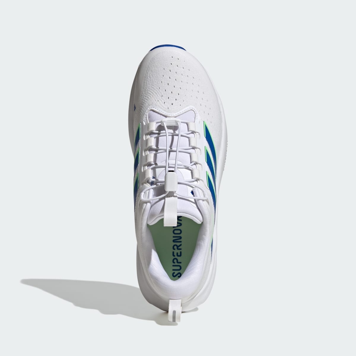Adidas Men's SUPERNOVA RISE 3 ADAPTIVE RUNNING SHOES - Cloud White / Blue / Lime Burst - Image 2