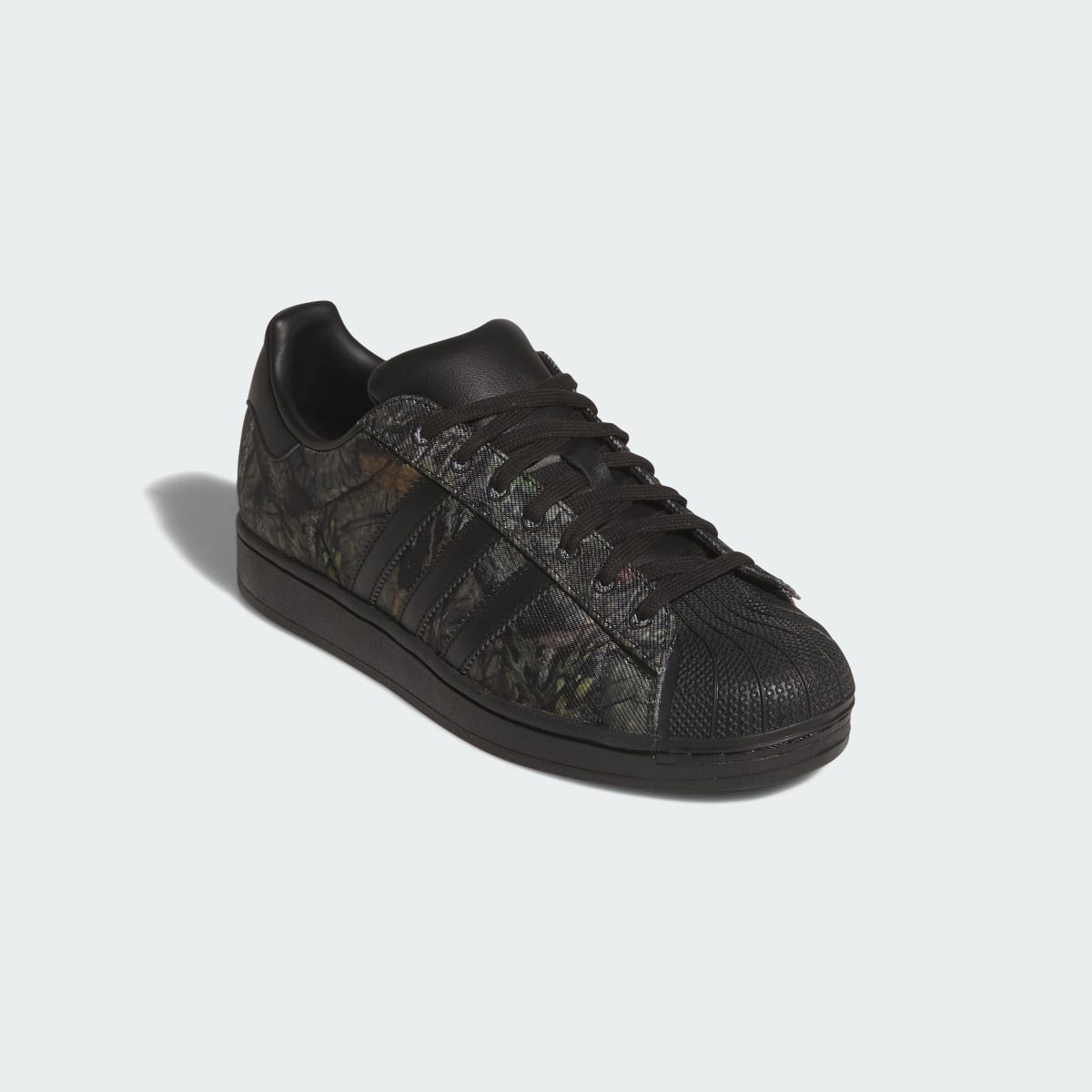 Adidas Men's SUPERSTAR II MOSSY OAK SHOES - Core Black / Khaki Six / Gum - Image 4
