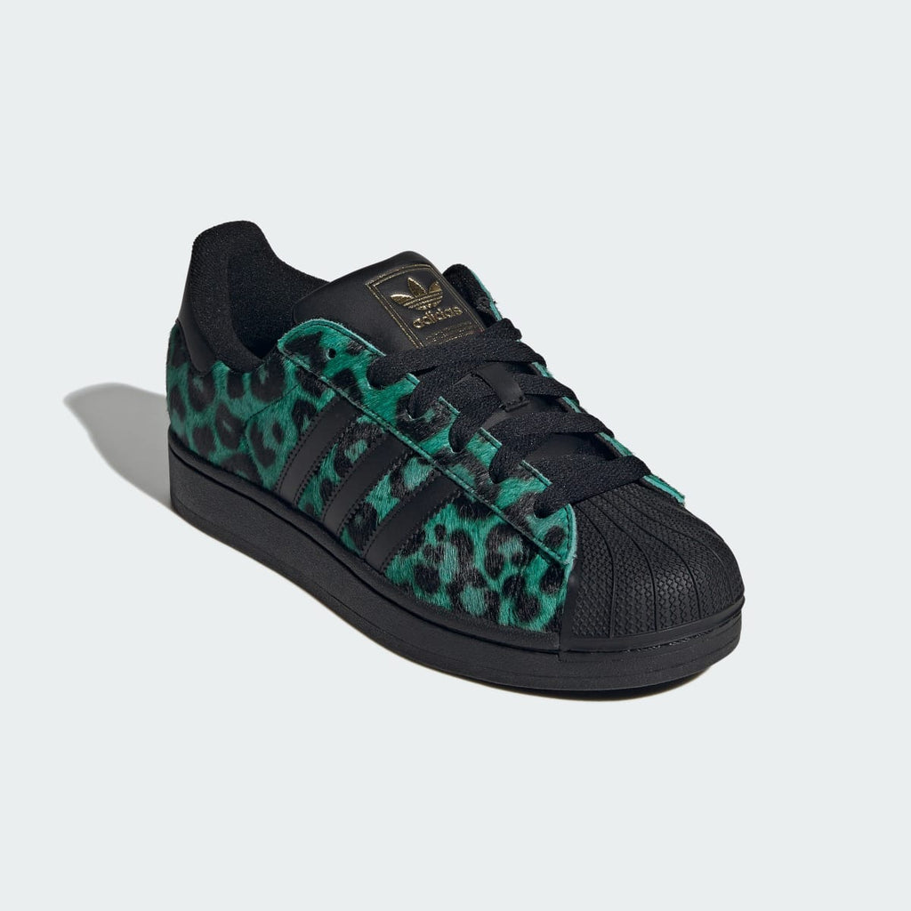 Adidas Women's SUPERSTAR II SHOES - Semi Screaming Green / Core Black / Gold Metallic - Image 4