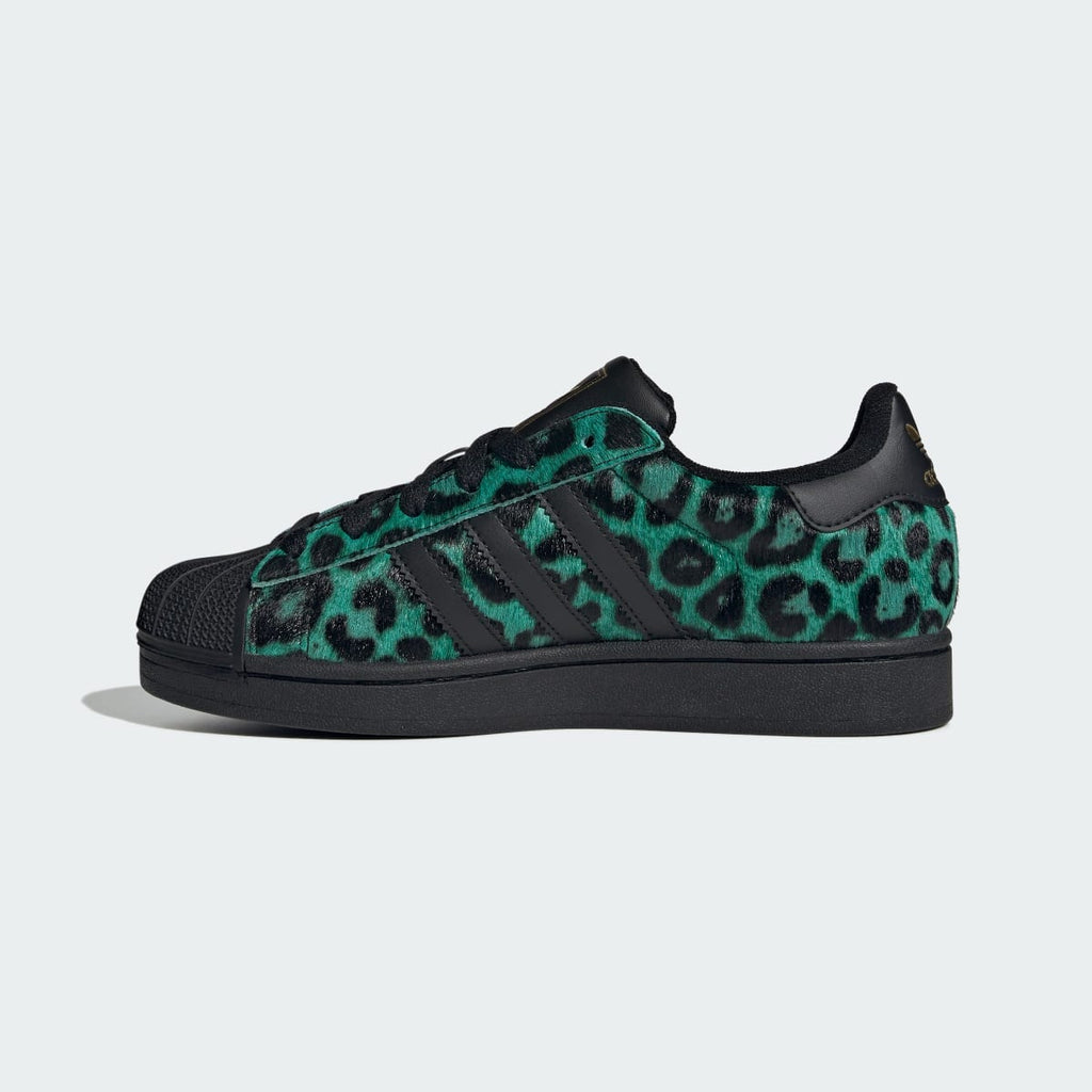 Adidas Women's SUPERSTAR II SHOES - Semi Screaming Green / Core Black / Gold Metallic - Image 6