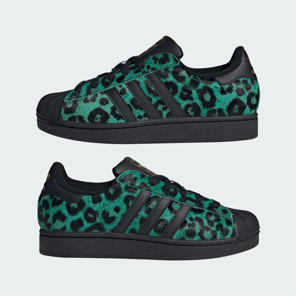 Adidas Women's SUPERSTAR II SHOES - Semi Screaming Green / Core Black / Gold Metallic - Image 7