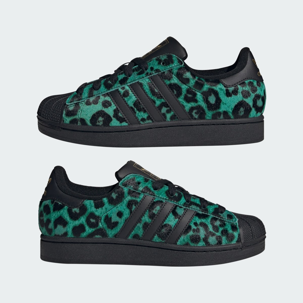 Adidas Women's SUPERSTAR II SHOES - Semi Screaming Green / Core Black / Gold Metallic - Image 7
