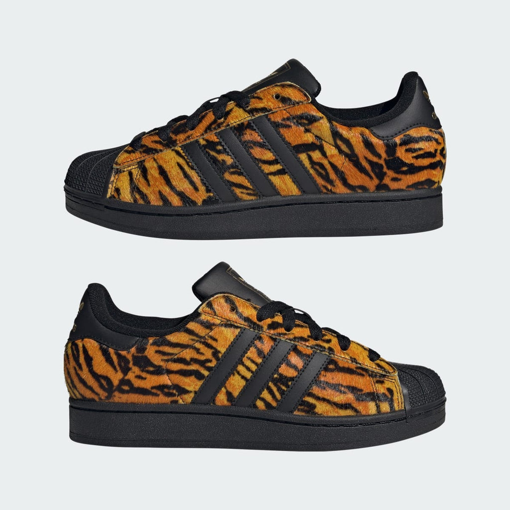Adidas Women's SUPERSTAR II SHOES - Yellow / Core Black / Gold Metallic - Image 7