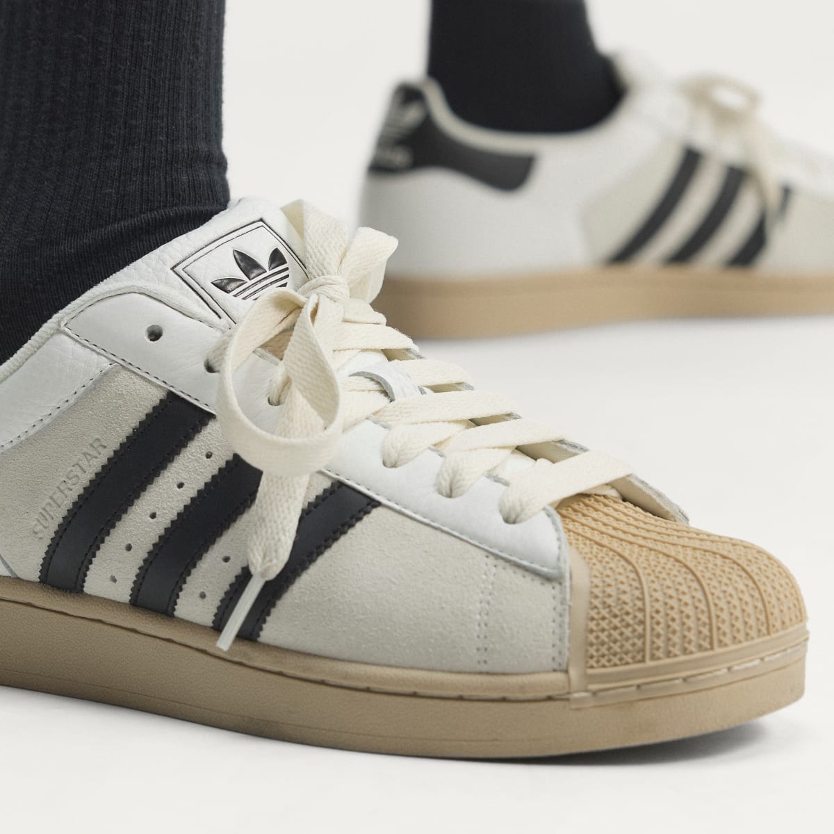 Adidas Men's SUPERSTAR II shoes - Core White / Core Black / Khaki Three - Image 8