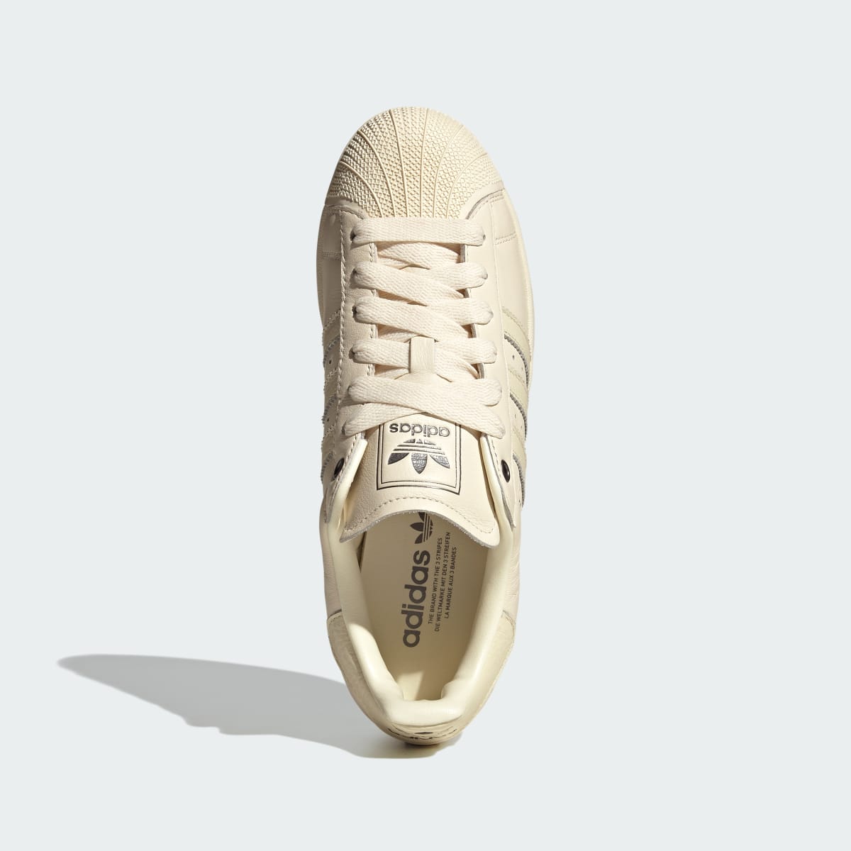 Adidas Men's SUPERSTAR II shoes - Cream White / Cream White / Iron Metallic - Image 3