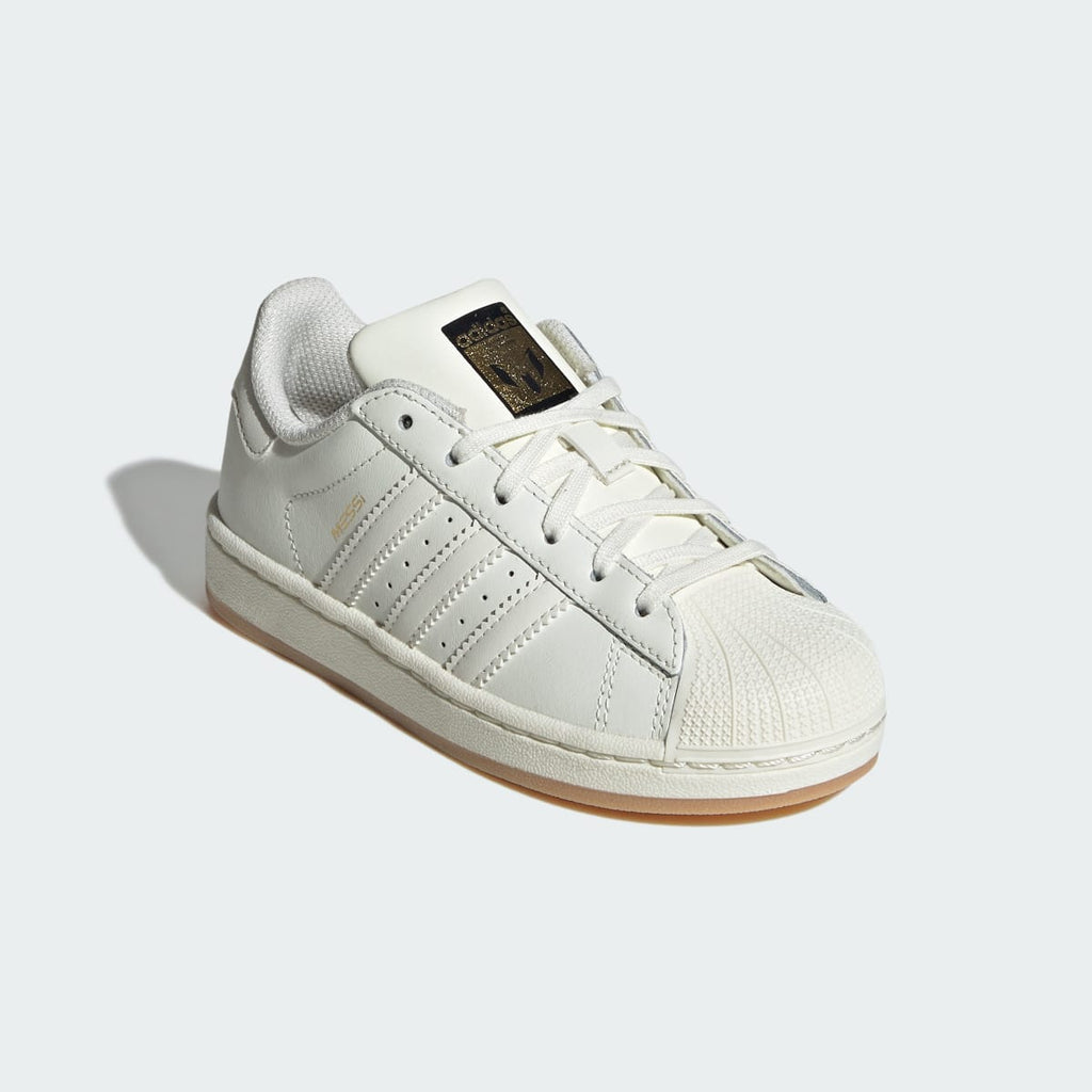 Adidas Kids' SUPERSTAR MESSI Kids Shoes - Ivory / Ivory / Gold Metallic - Image 5