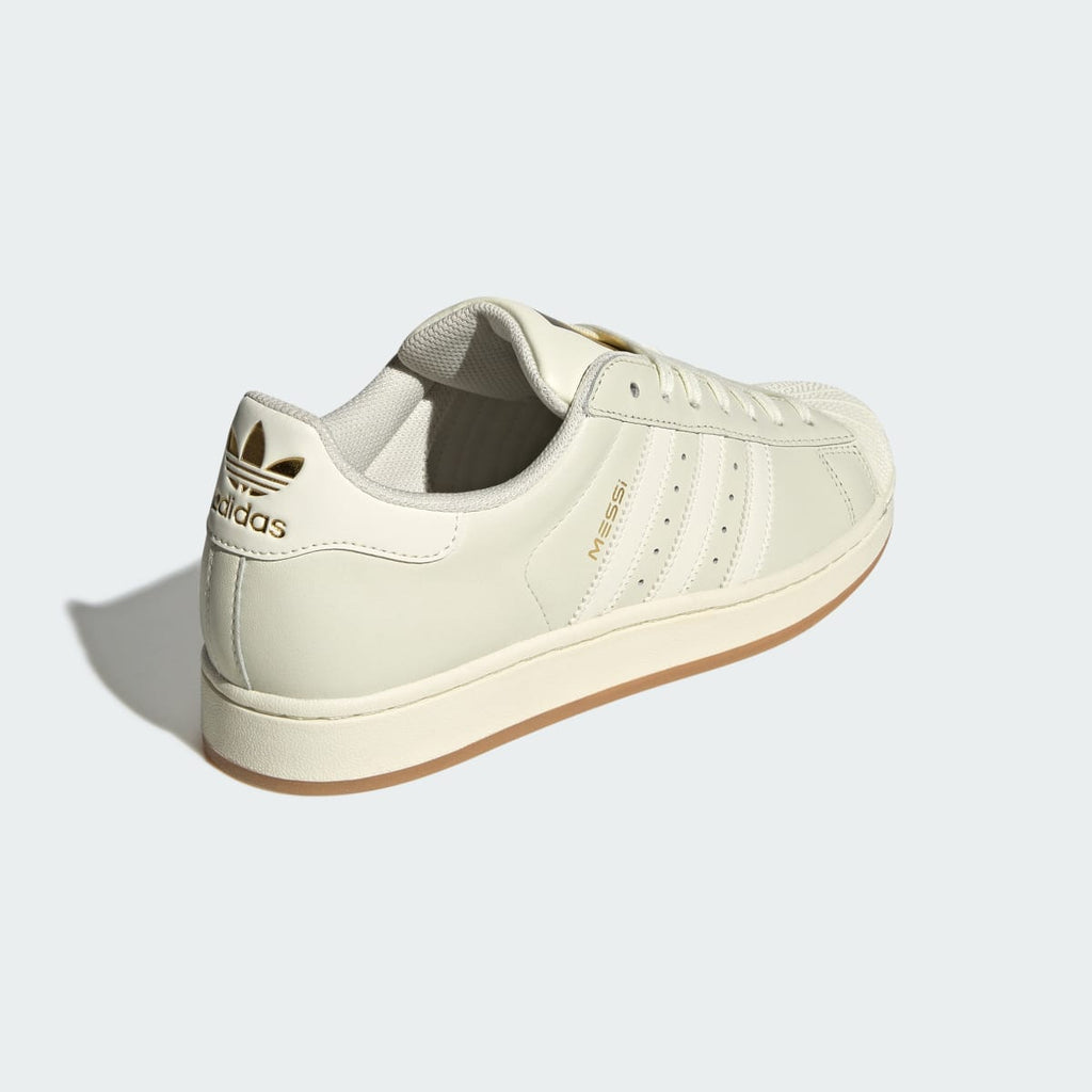 Adidas Men's SUPERSTAR MESSI shoes - Ivory / Ivory / Gold Metallic - Image 6