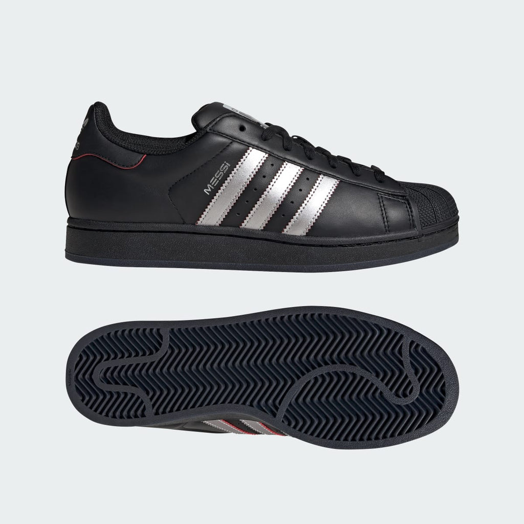 Adidas Men's SUPERSTAR MESSI shoes - Core Black / Silver Metallic / Pure Ruby - Image 1