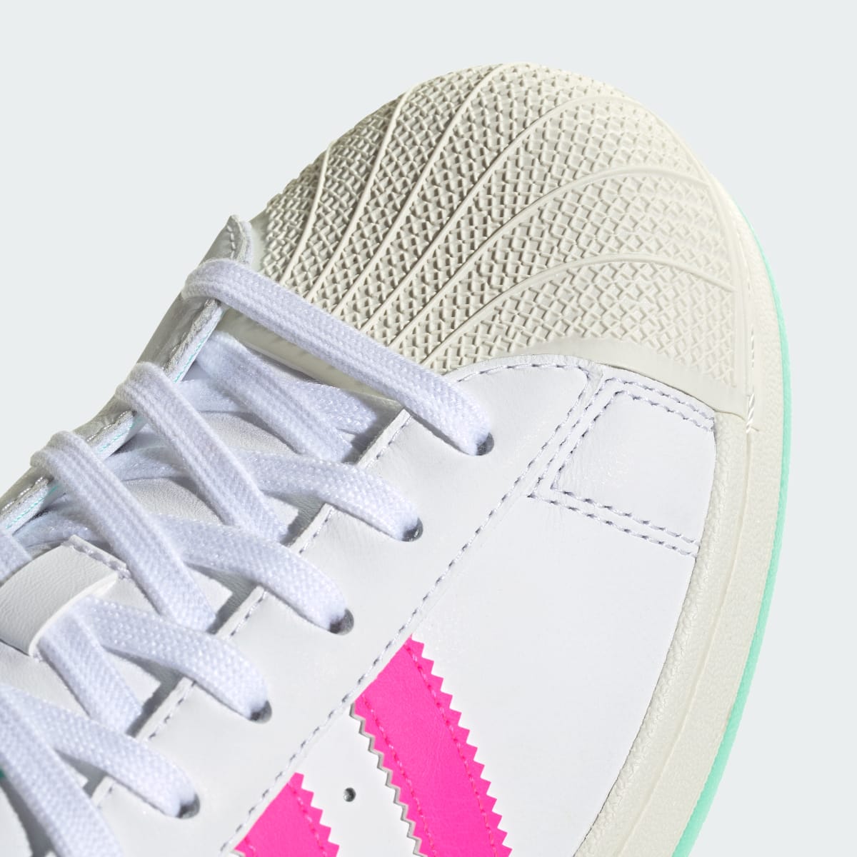 Adidas Men's SUPERSTAR MESSI shoes - Cloud White / Lucid Pink / Flash Aqua - Image 8