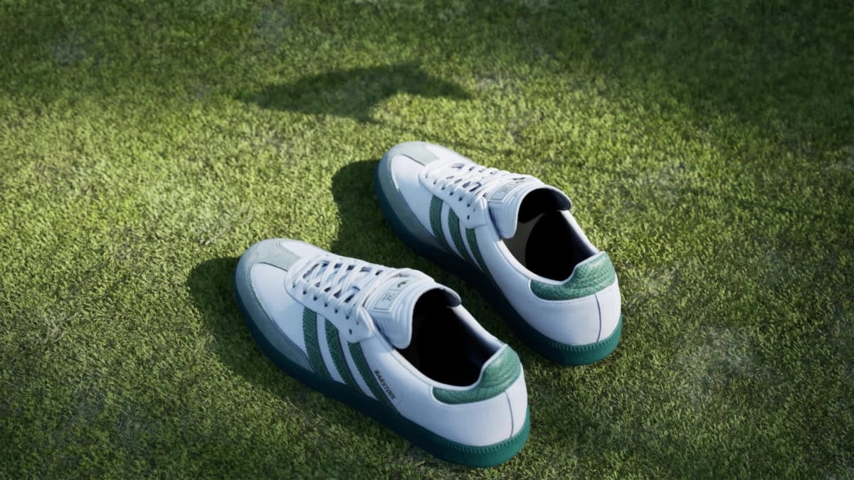 Adidas Women's Samba Barstool Spikeless Golf Shoes - Cloud White / Collegiate Green / Silver Green - Image 2