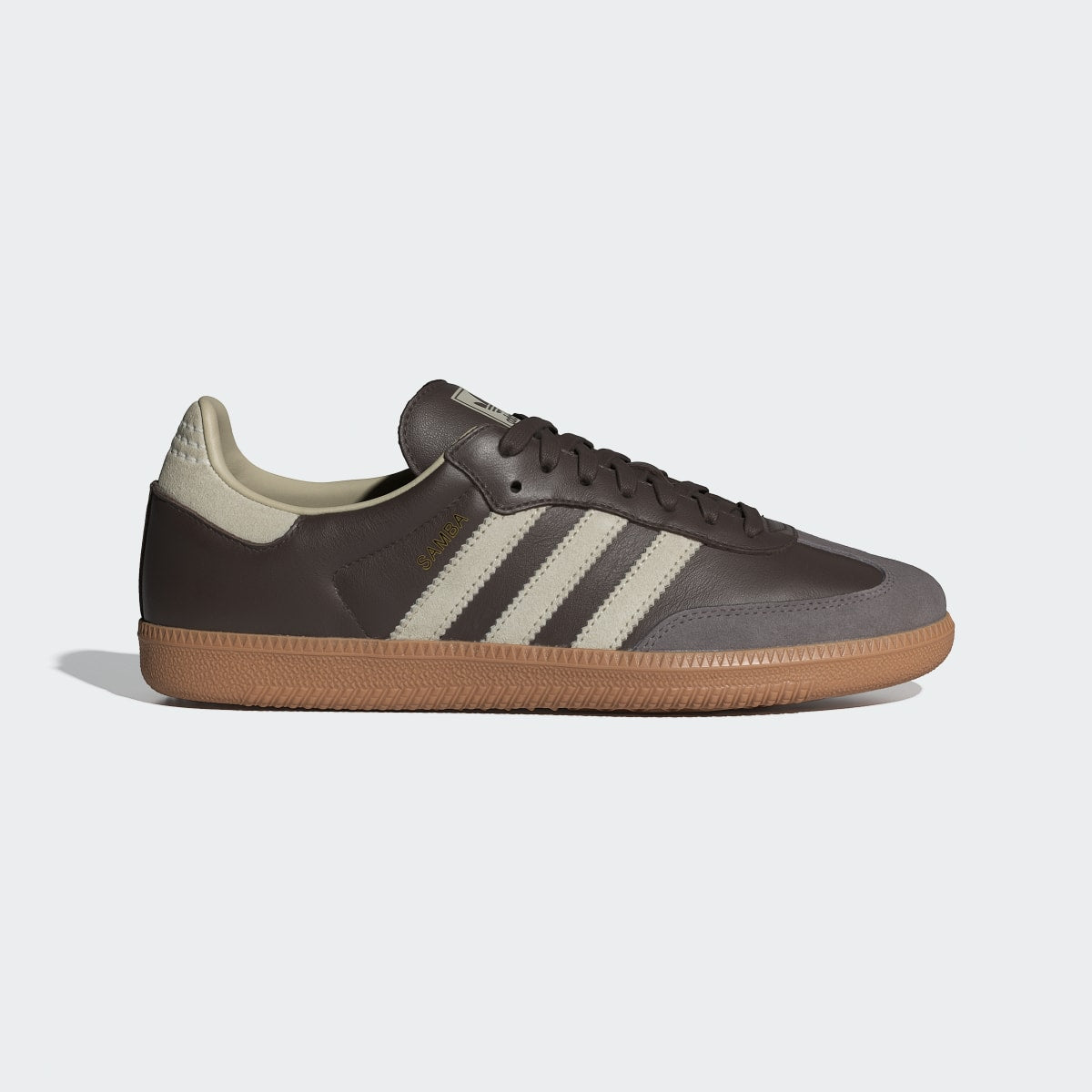 Adidas Men's Samba OG Shoes - Brown / Putty Grey / Gold Metallic - Image 1