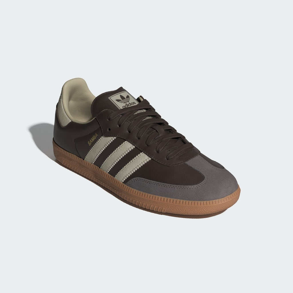 Adidas Men's Samba OG Shoes - Brown / Putty Grey / Gold Metallic - Image 8