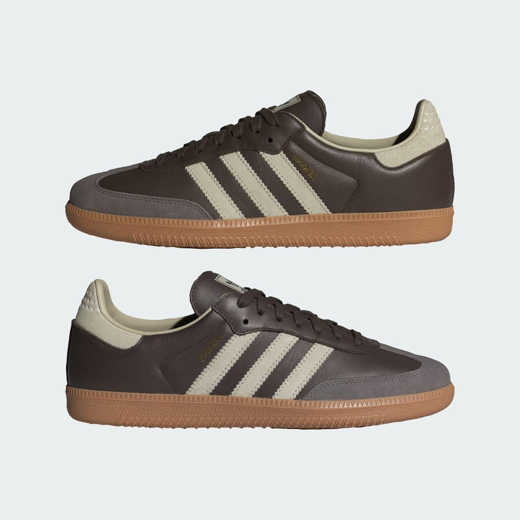 Adidas Men's Samba OG Shoes - Brown / Putty Grey / Gold Metallic - Image 11