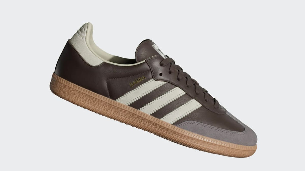 Adidas Men's Samba OG Shoes - Brown / Putty Grey / Gold Metallic - Image 3