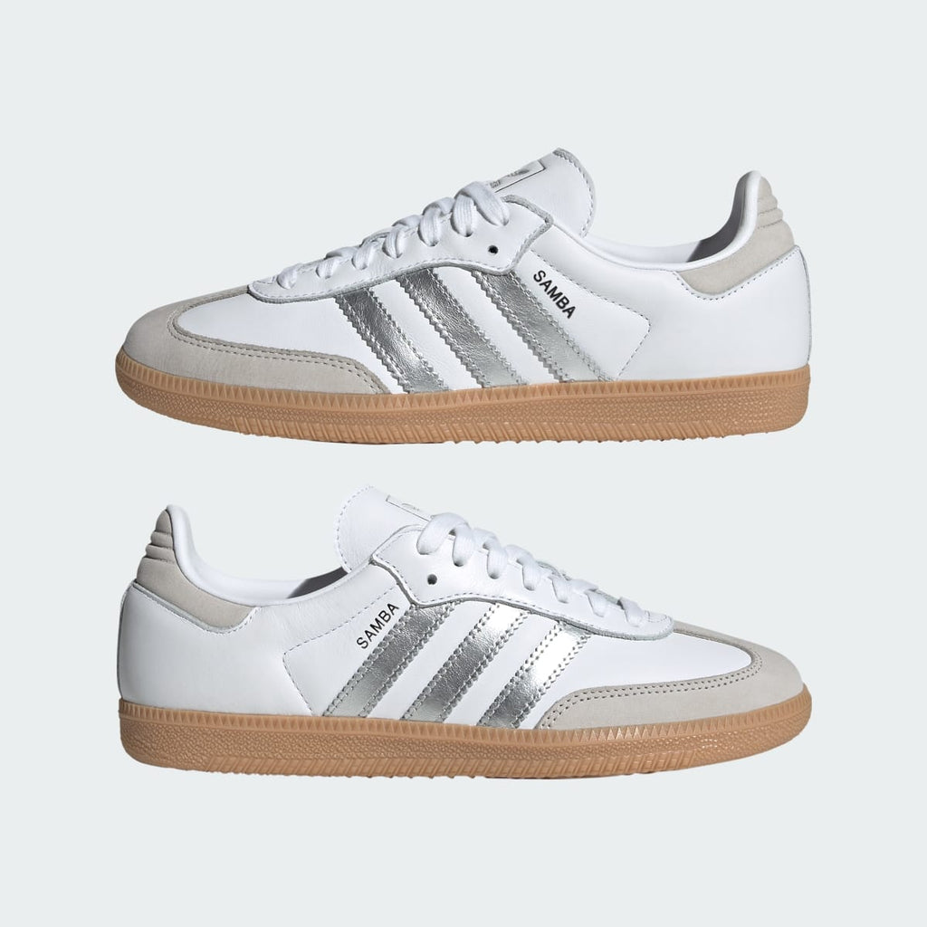 Adidas Women's Samba OG Shoes - Cloud White / Silver Metallic / Grey One - Image 8