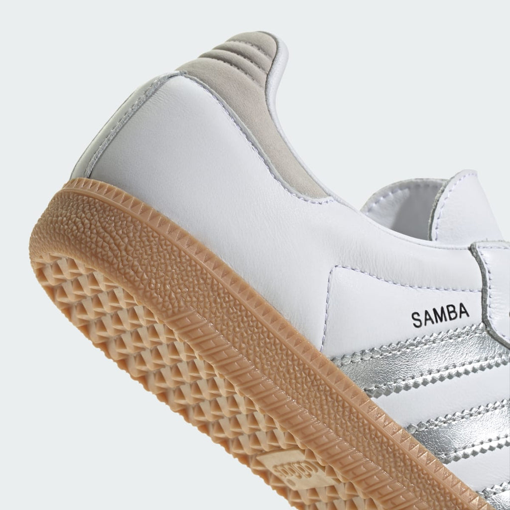 Adidas Women's Samba OG Shoes - Cloud White / Silver Metallic / Grey One - Image 9