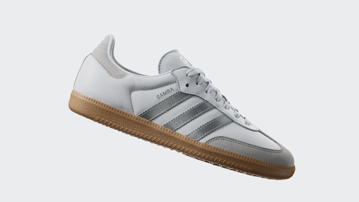 Adidas Women's Samba OG Shoes - Cloud White / Silver Metallic / Grey One - Image 2