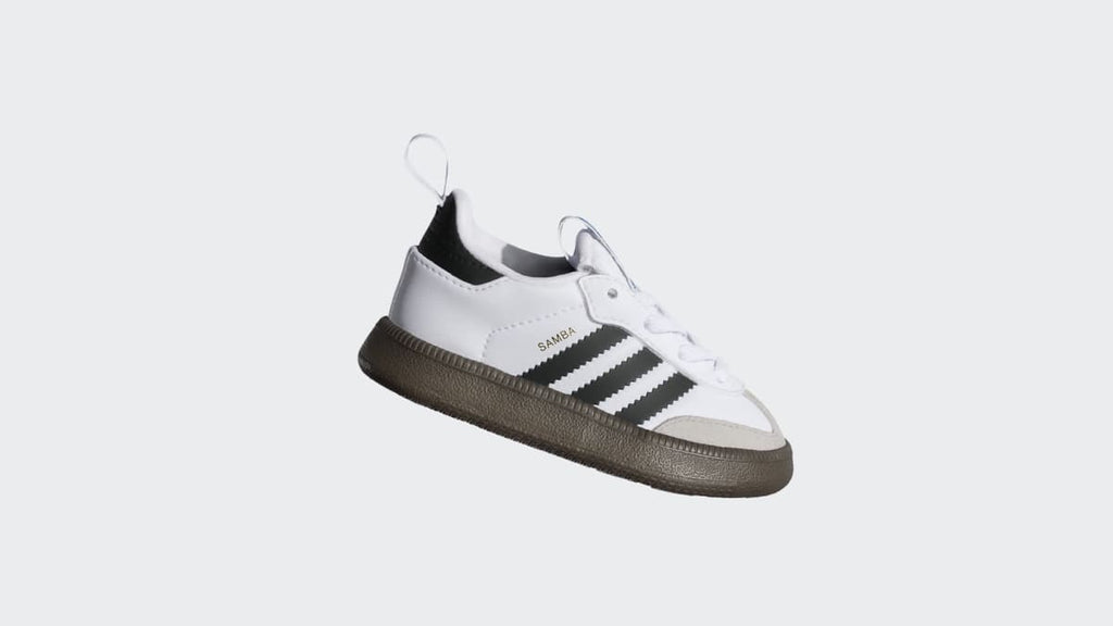Adidas Kids' Samba Quickon Shoes - Cloud White / Core Black / Gold Metallic - Image 2
