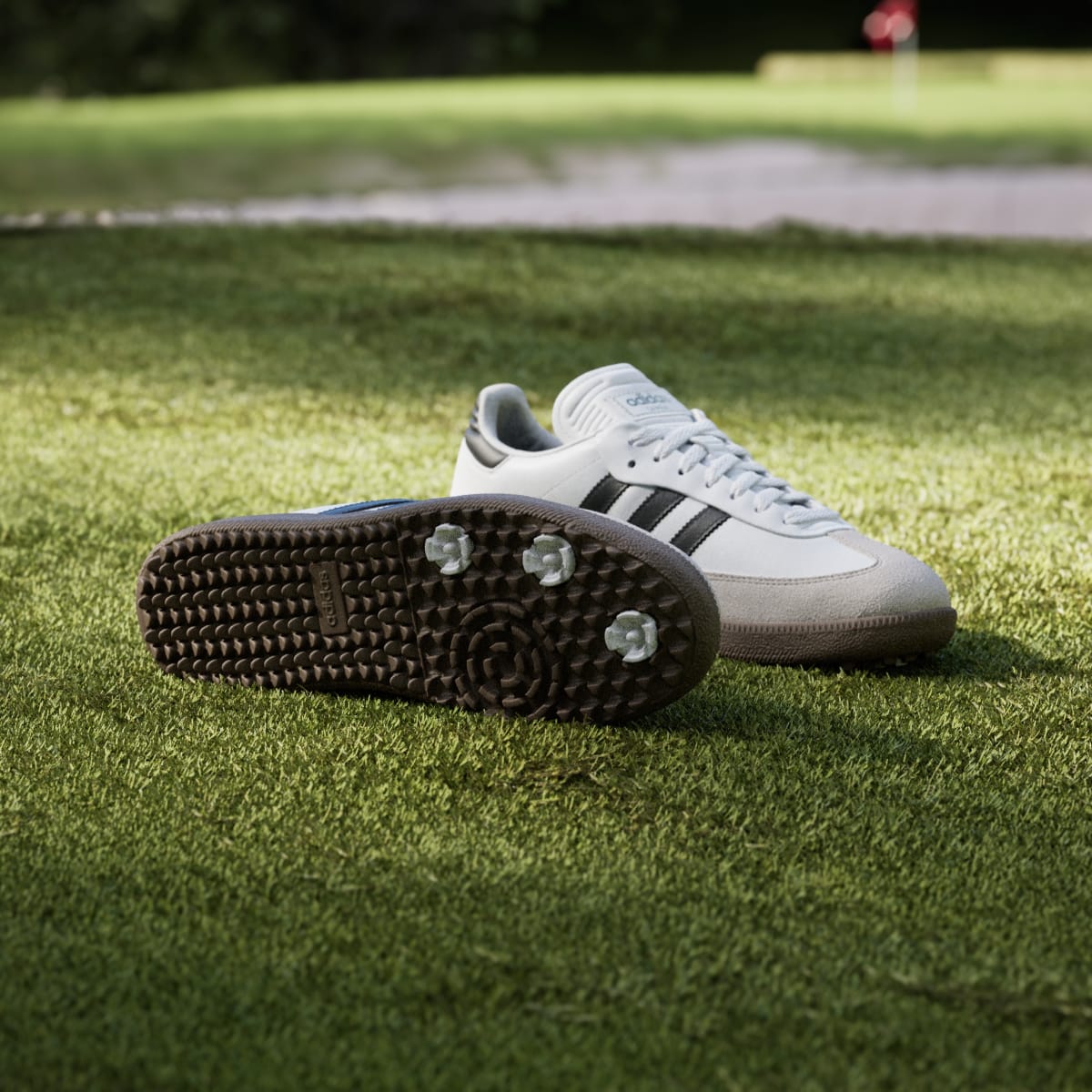 Adidas Men's Samba Spikeless Golf Shoes - Cloud White / Core Black / Gum - Image 4