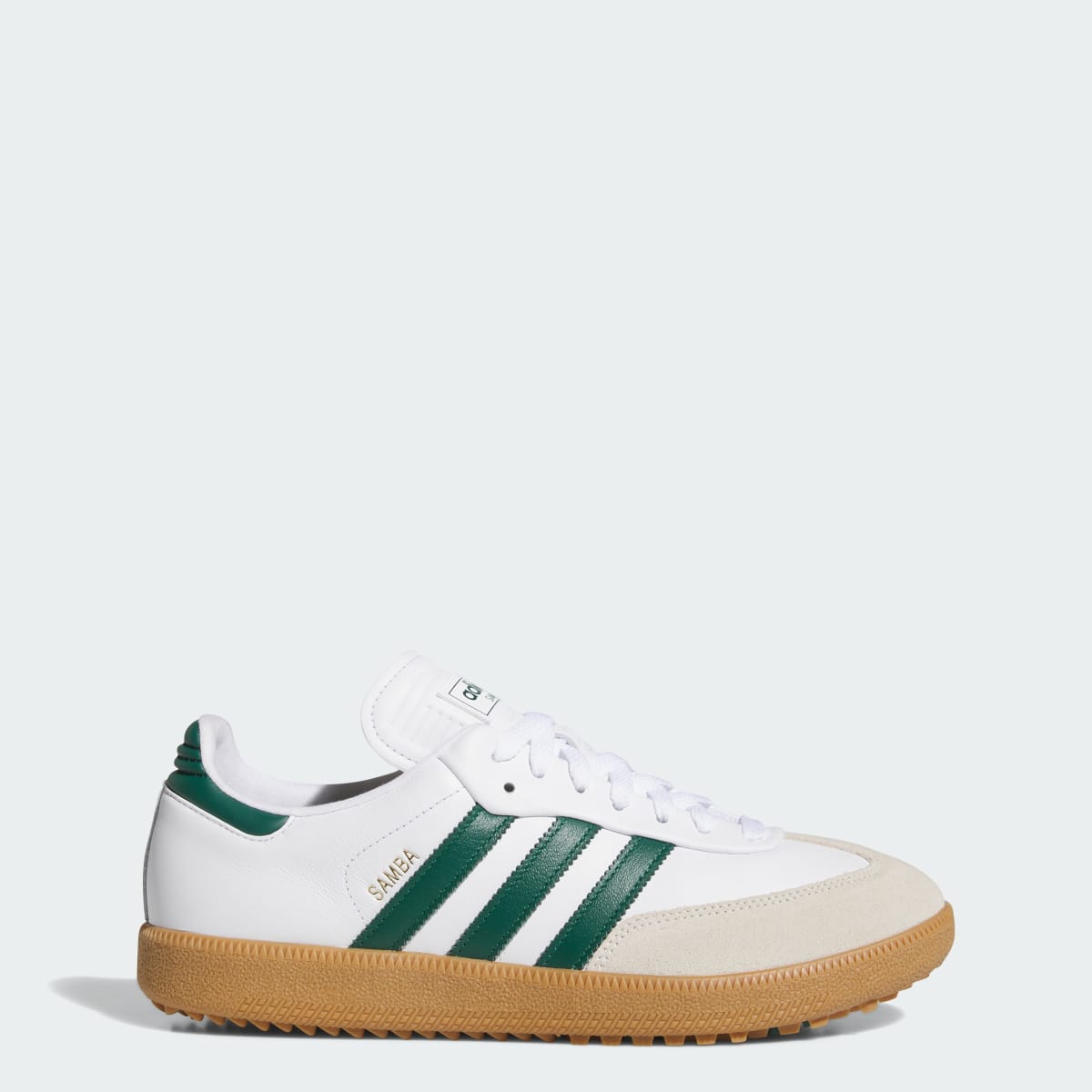 Adidas Men's Samba Spikeless Golf Shoes - Cloud White / Collegiate Green / Gum - Image 1