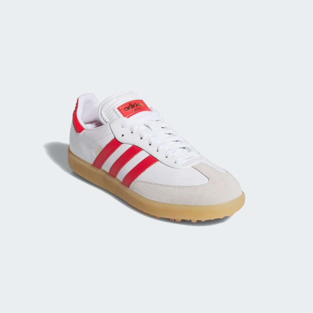 Adidas Women's Samba Spikeless Golf Shoes - Cloud White / Pure Ruby / Gum - Image 4