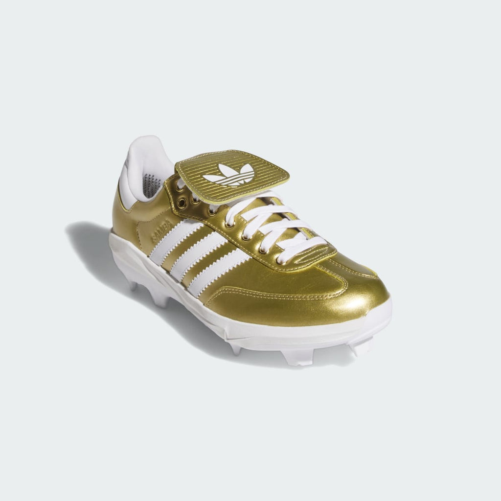 Adidas Men's Samba TPU Baseball Cleat - Cloud White / Gold Metallic / Cloud White - Image 4