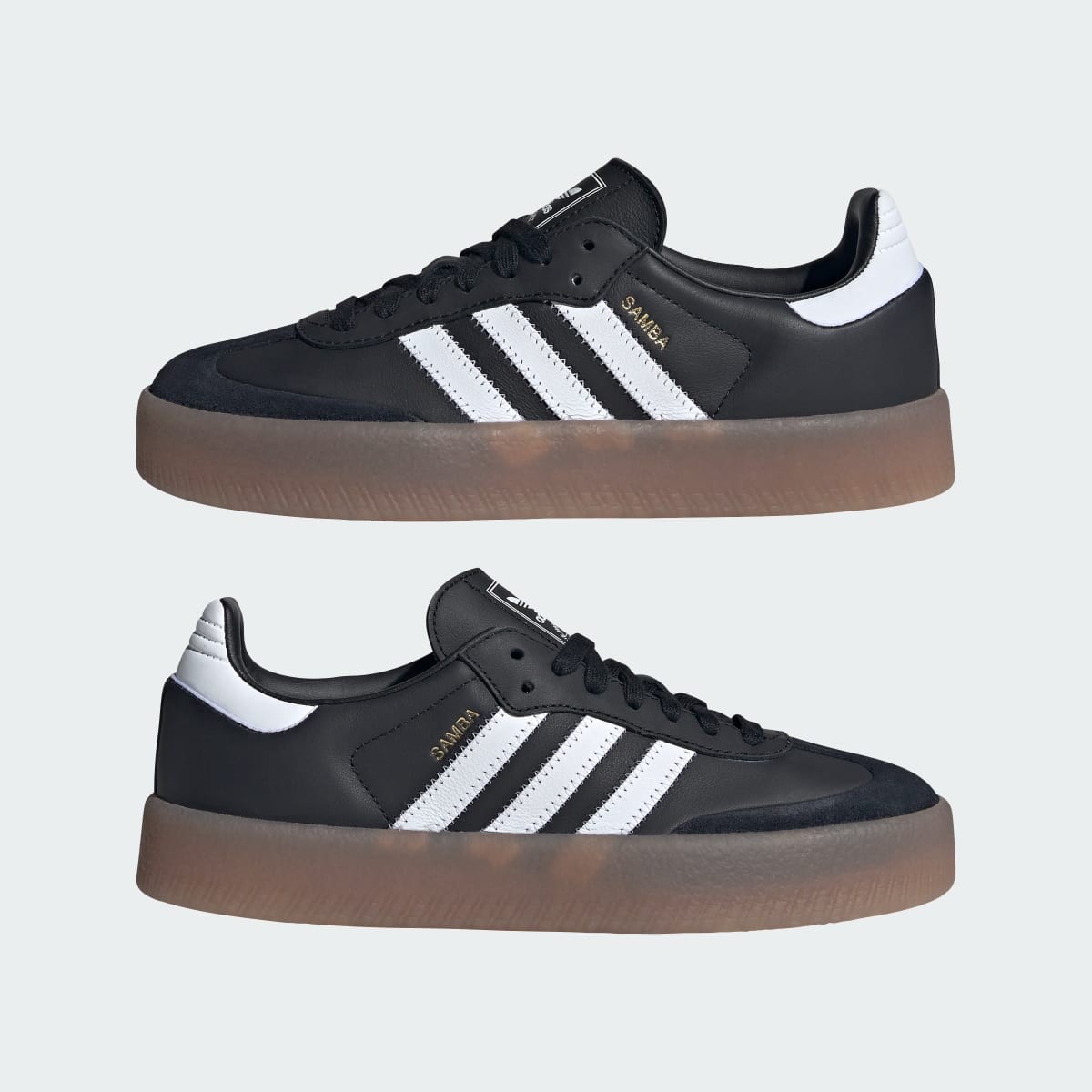 Adidas Women's Sambae Shoes - Core Black / Cloud White / Gold Metallic - Image 8