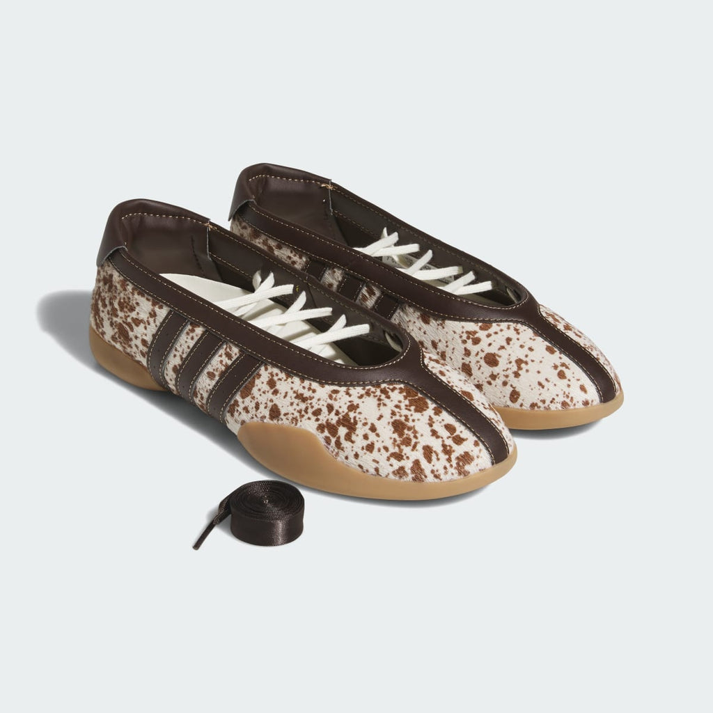 Adidas Women's TAEKWONDO MEI BALLET SHOES - Off White / Dark Brown / Gum - Image 7