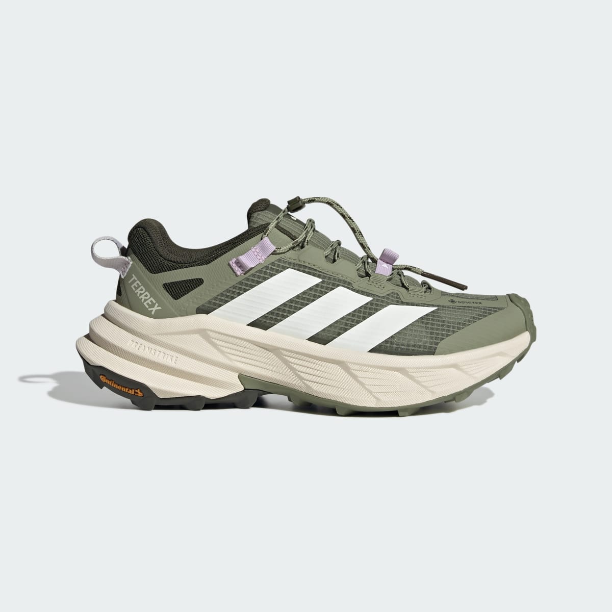 Adidas Women's TERREX Freehiker SL GORE-TEX Hiking Shoes - Tent Green / Off White / Ice Lavender - Image 1