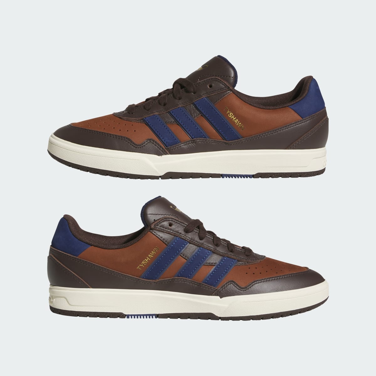 Adidas Men's TYSHAWN II Shoes - Aurora Coffee / Dark Blue / Preloved Brown - Image 8
