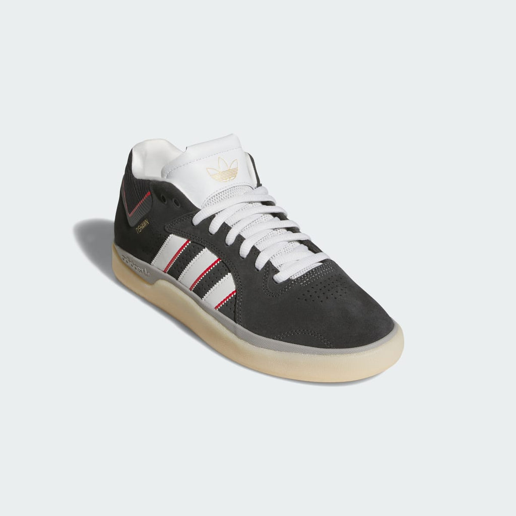 Adidas Men's TYSHAWN Shoes - Carbon / Crystal White / Better Scarlet - Image 4