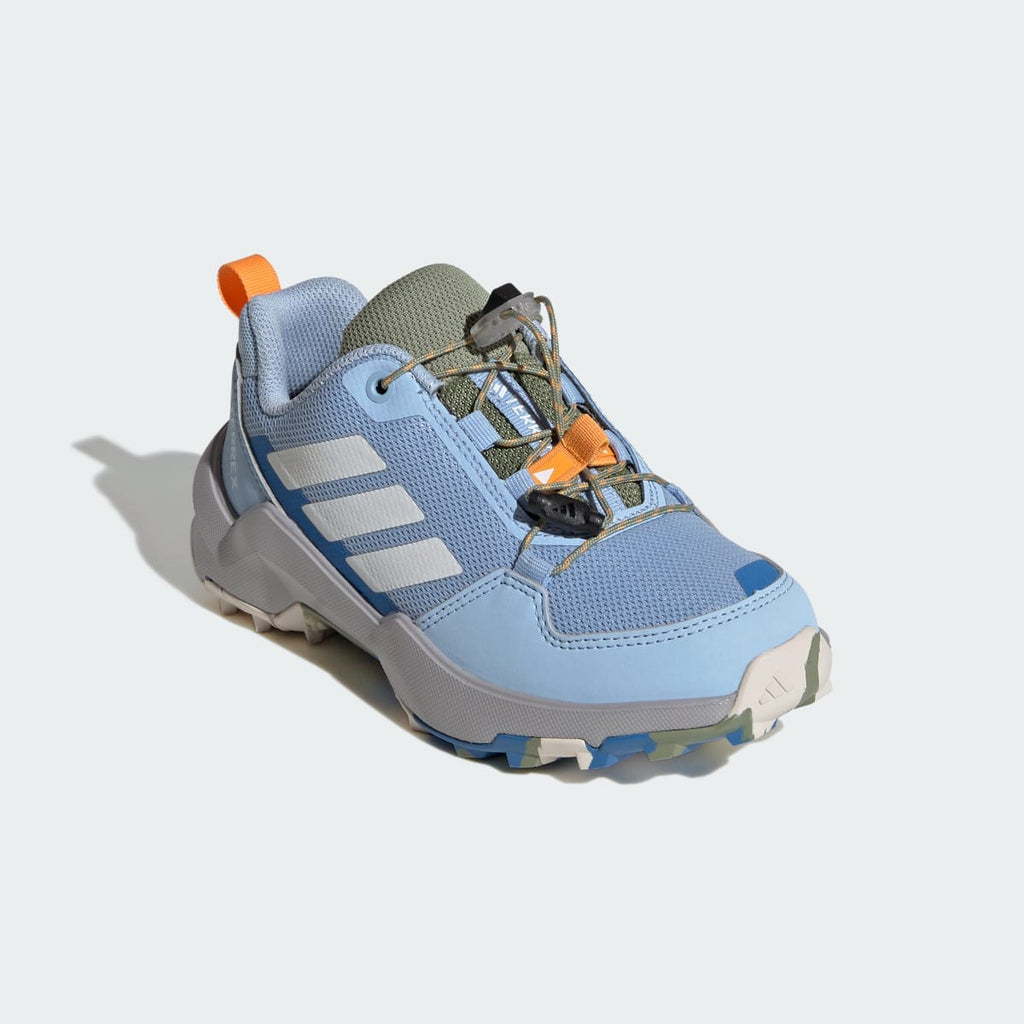 Adidas Kids' Terrex Ax4s Speed Lacing Hiking Shoes - Glow Blue / Chalk White / Grey Two - Image 4