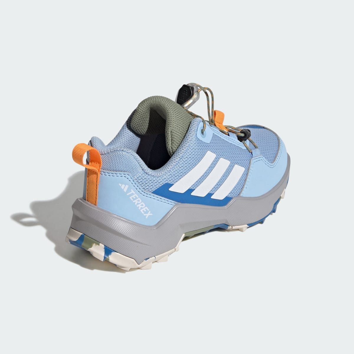 Adidas Kids' Terrex Ax4s Speed Lacing Hiking Shoes - Glow Blue / Chalk White / Grey Two - Image 5