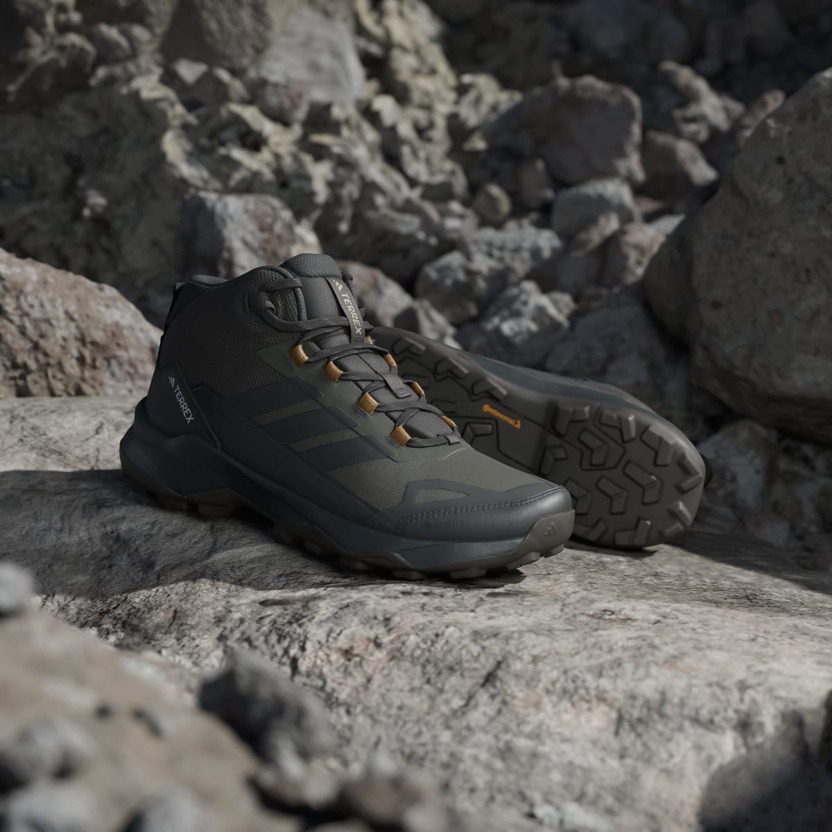Adidas Men's Terrex Skychaser AX5 Mid GORE-TEX Hiking Shoes - Shadow Olive / Carbon / Bronze Strata - Image 8