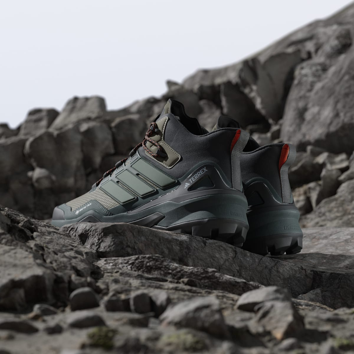 Adidas Men's Terrex Skychaser Mid GORE-TEX Hiking Shoes - Olive Strata / Silver Green / Core Black - Image 6